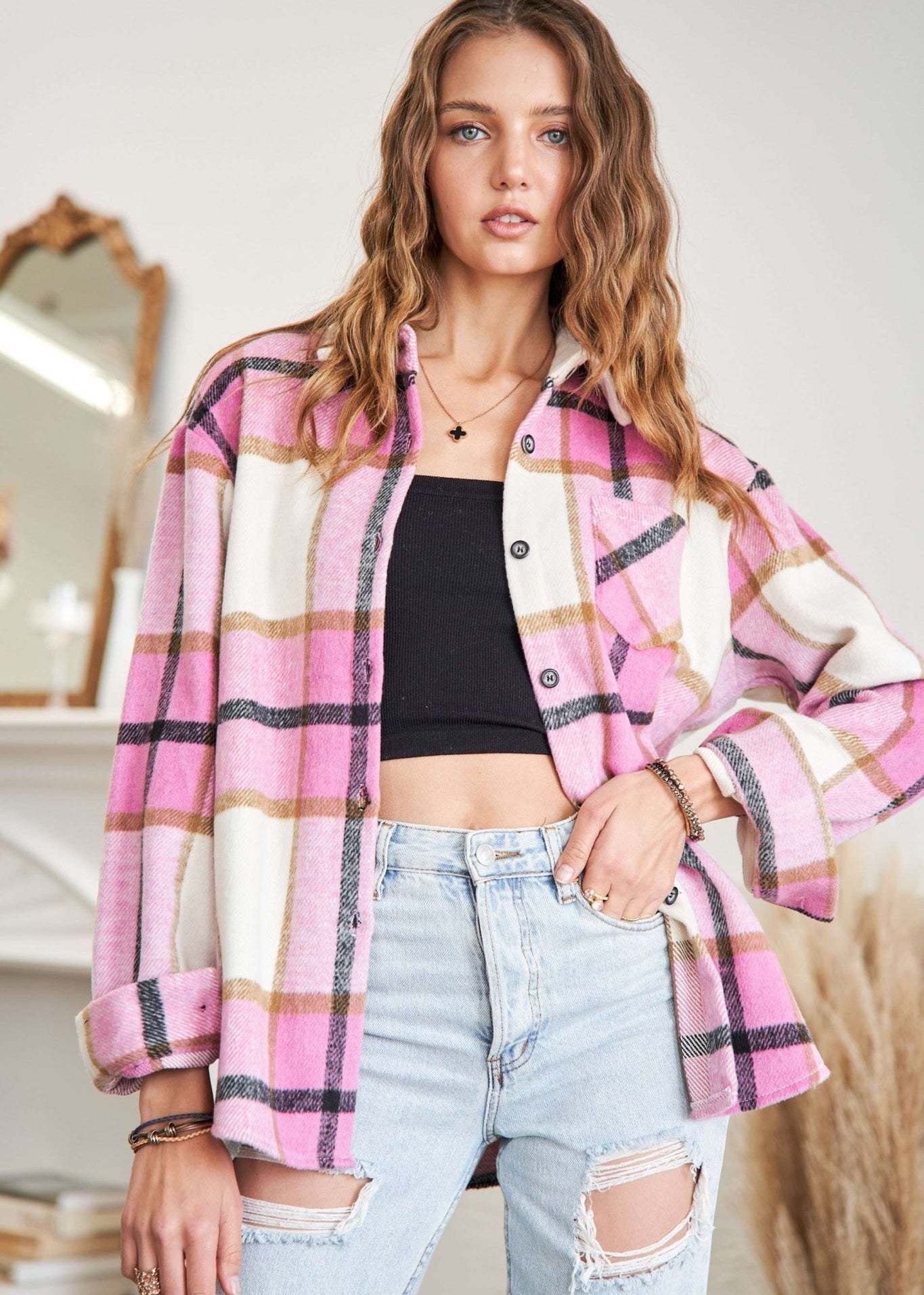 Perfectly Plaid Shacket - The Nines