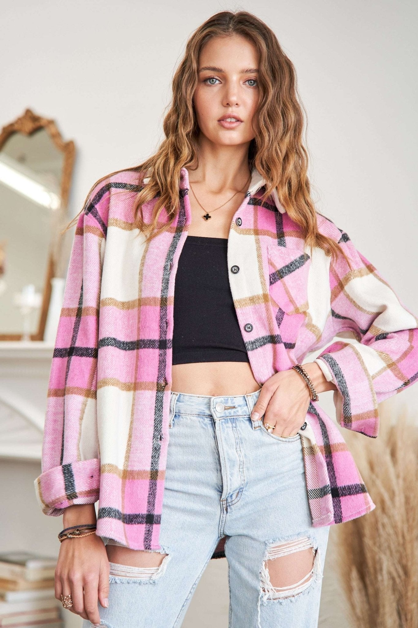 Perfectly Plaid Shacket - The Nines