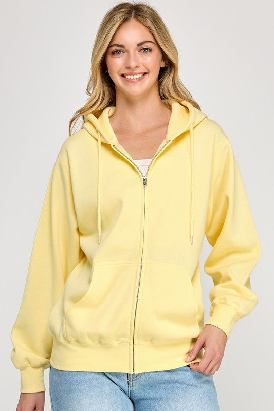 Fleece Boyfriend Zip up Hoodie - 2 Colors! - The Nines