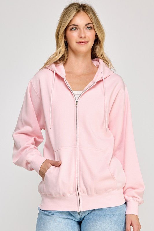 Fleece Boyfriend Zip up Hoodie - 2 Colors! - The Nines