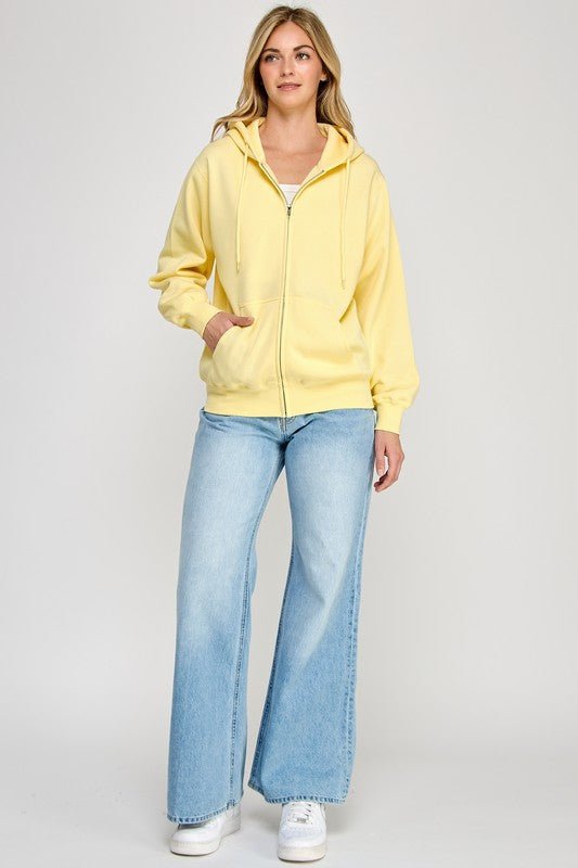 Fleece Boyfriend Zip up Hoodie - 2 Colors! - The Nines
