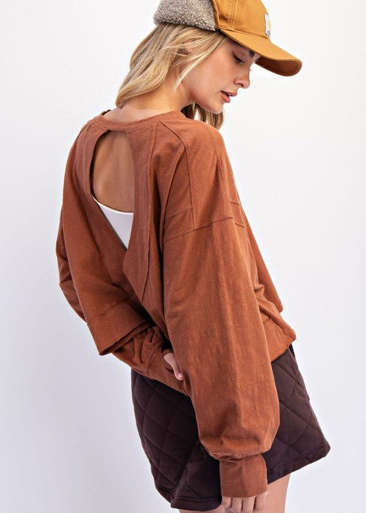 Cropped Long Sleeve Thumbhole Top - 4 Colors! - The Nines
