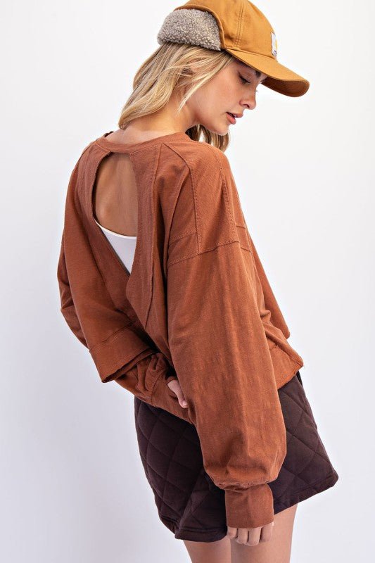 Cropped Long Sleeve Thumbhole Top - 4 Colors! - The Nines