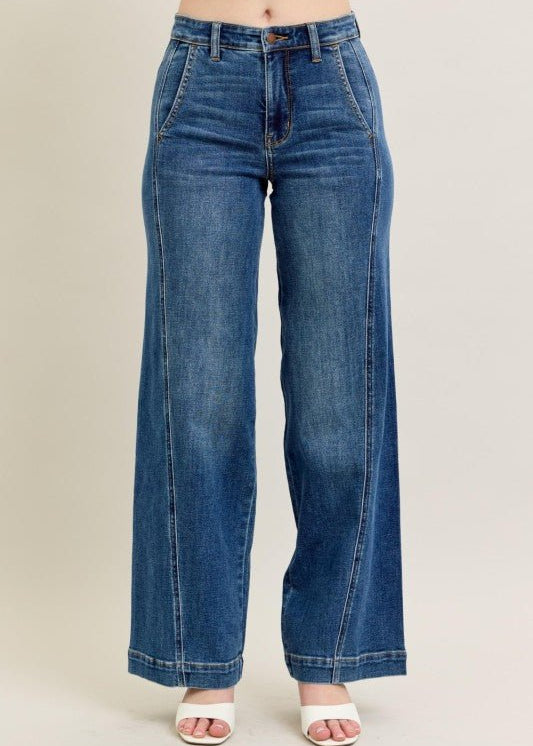 Judy Blue High Waist Front Seam Trouser Jean - The Nines