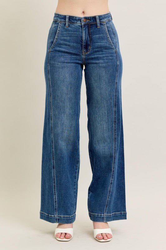 Judy Blue High Waist Front Seam Trouser Jean - The Nines