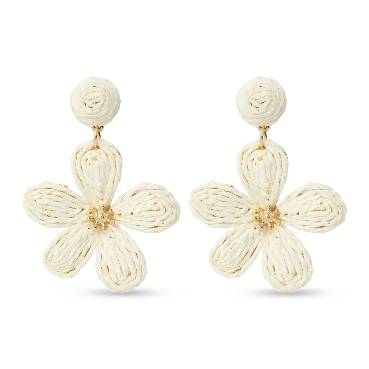 Raffia Flower Earrings - 2 colors! - The Nines