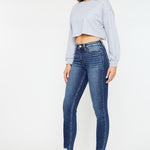 Kan Can High Rise Raw Hem Ankle Skinny - The Nines