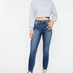 Kan Can High Rise Raw Hem Ankle Skinny - The Nines
