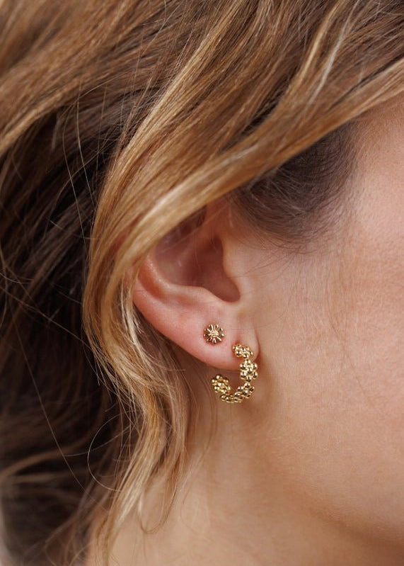 Petite Flower Hoop Earrings - The Nines