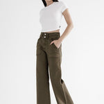 MICA Fern Green Super High Wide Leg Jean - The Nines