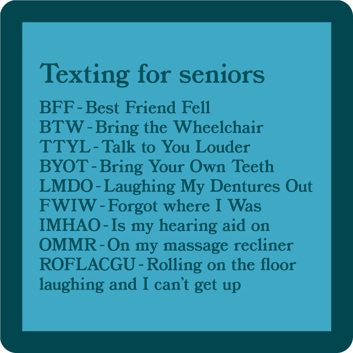 Texting for Seniors Coaster - The Nines