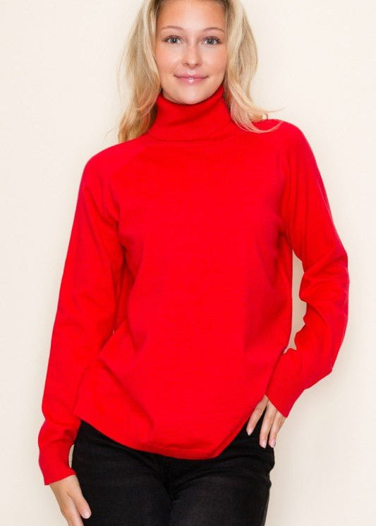 Long Sleeve Tulip Hem Turtle Neck Sweaters - 2 Colors! - The Nines