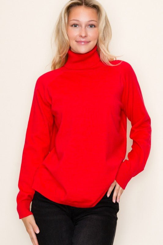 Long Sleeve Tulip Hem Turtle Neck Sweaters - 2 Colors! - The Nines