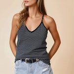 Strappy Back Striped Tank Top - 2 Colors - The Nines