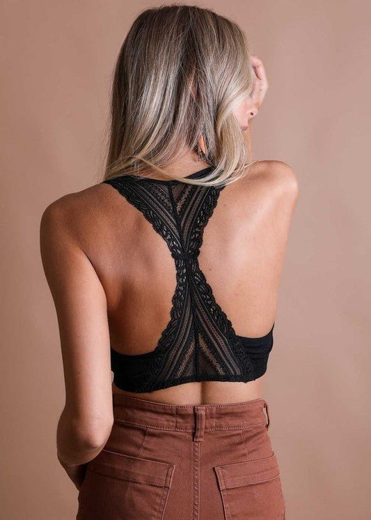 Lace Racerback Bralettes - 3 Colors! - The Nines