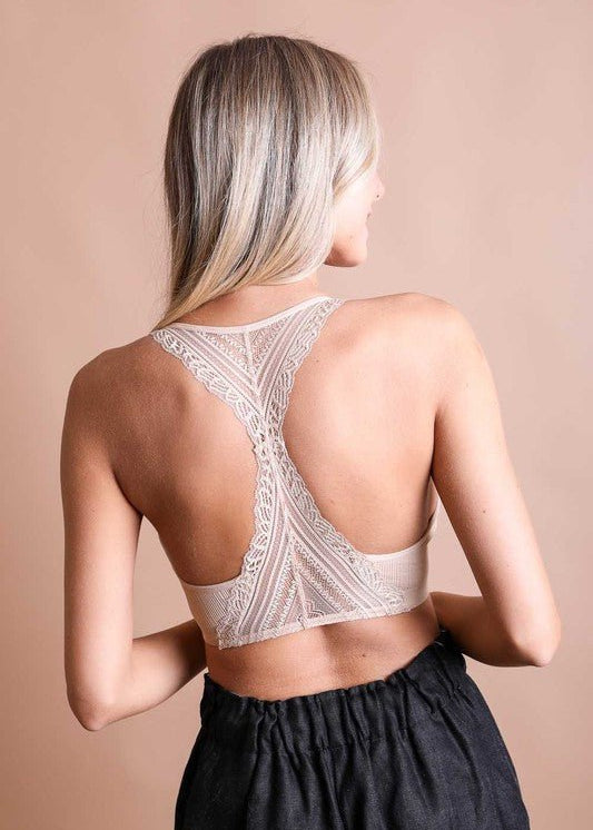 Lace Racerback Bralettes - 3 Colors! - The Nines
