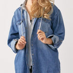 Hooded Denim Pocket Shacket - The Nines