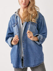 Hooded Denim Pocket Shacket