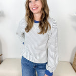 Long Sleeve Striped Sweatshirt - The Nines