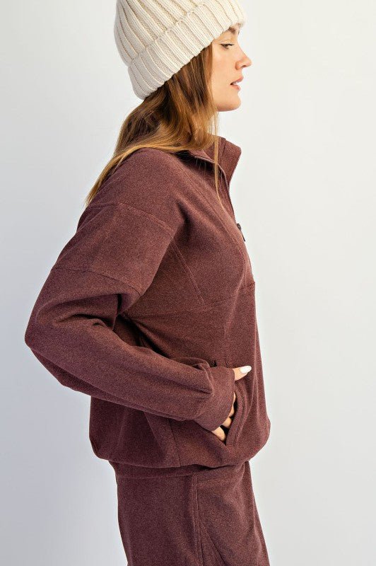 Rae Mode Brushed Quarter Zip Top - 3 Colors! - The Nines