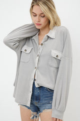 Textured Knit Shirt Jackets - 2 Colors!