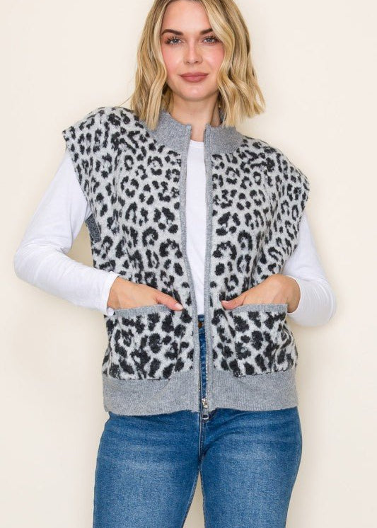 Leopard Sweater Vest - 2 Colors! - The Nines