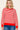Red Crewneck Sweatshirt with Side Slits