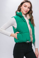 Reversible Cropped Puffer Vests - 4 Colors!