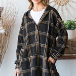 Addison Hooded Plaid Shacket - 2 Colors! - The Nines
