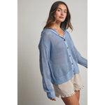 Open Knit Button Down Hoodie - 2 Colors! - The Nines
