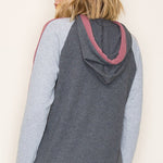 Gray & Dark Mauve Lightweight Soft Hoodie - The Nines