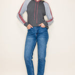 Gray & Dark Mauve Lightweight Soft Hoodie - The Nines