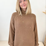 Textured Loose Turtleneck Sweater - 2 colors! - The Nines