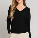 Soft V - neck Center Seam Pullover - 3 colors! - The Nines