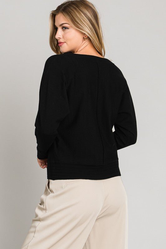 Soft V - neck Center Seam Pullover - 3 colors! - The Nines