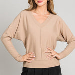 Soft V - neck Center Seam Pullover - 3 colors! - The Nines