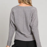 Soft V - neck Center Seam Pullover - 3 colors! - The Nines