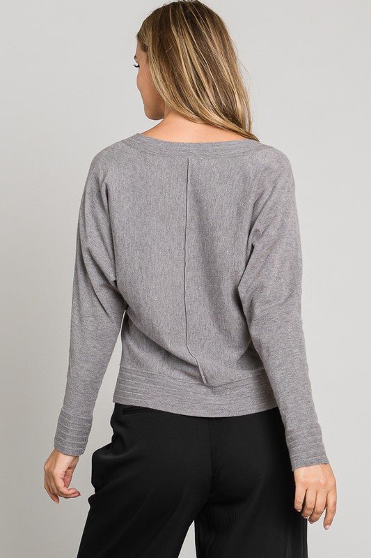 Soft V - neck Center Seam Pullover - 3 colors! - The Nines