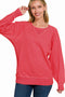 Red French Terry Pocket Sweatshirt