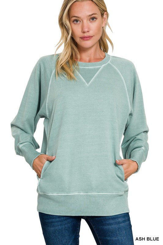 Mineral Wash Pocket Sweatshirts - 2 Colors! - The Nines