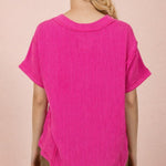 Ribbed V - neck Top - 3 Colors! - The Nines