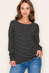 Striped Ribbed Basic Tops - 2 Colors!