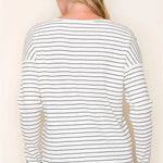Striped Ribbed Basic Top - The Nines