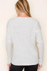 Striped Ribbed Basic Top