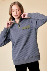 Gray & Olive Diamond Pullover