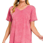 Emmy Mineral Wash V - neck Tee - 3 Colors! - The Nines