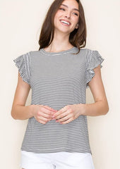 Striped Ruffle Top - 3 Colors!