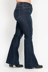 Judy Blue Lily High Rise Raw Hem Dark Flare Jeans