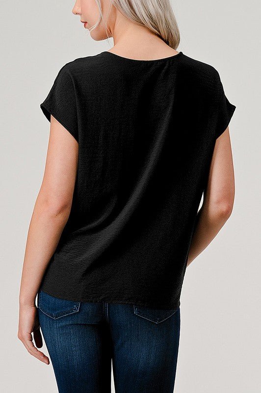 Tie Front Vneck Top - 2 Colors! - The Nines
