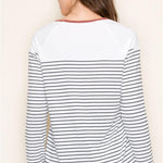 Rust Trim Striped Long Sleeve Top - The Nines
